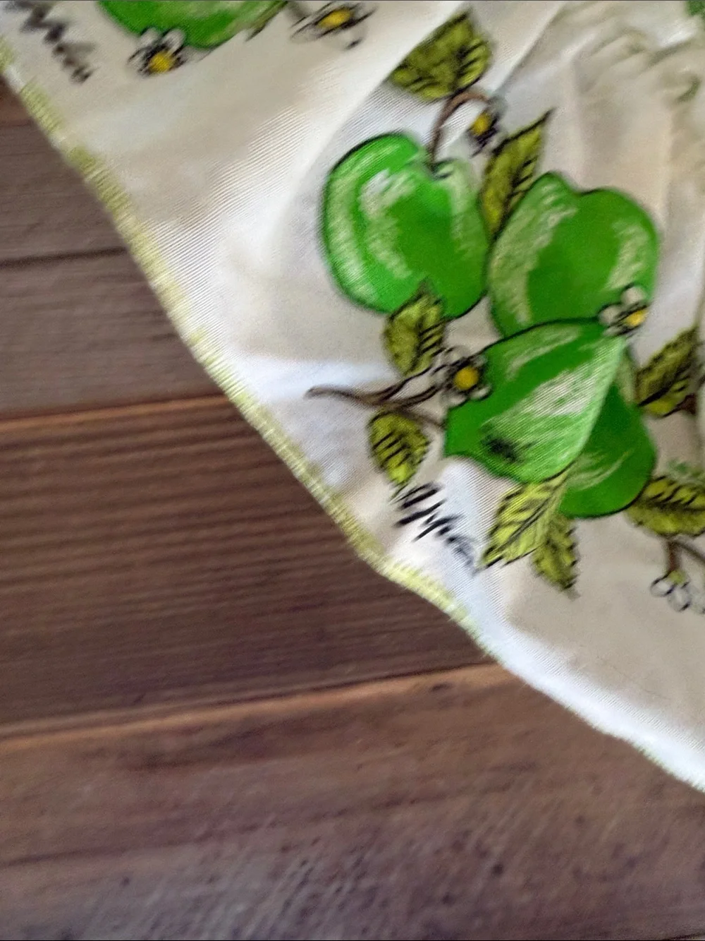 Vintage Green & White Gingham Green Apple Swag Curtain Valance Country Cottage